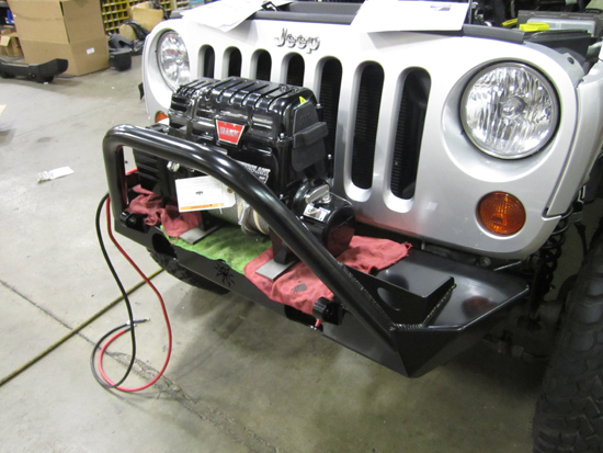 Front Bumper Installed with WARN Winch Mocked Up