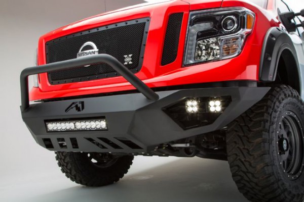 004-2016-nissan-titan-xd-cummins-diesel-sema-build-fab-fours-vengeance-front-bumper-with-baja-designs-led-light-bar