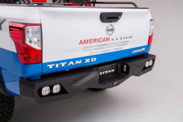 013-2016-nissan-titan-xd-cummins-diesel-sema-fab-fours-vengeance-rear-bumper-with-led-light-pods